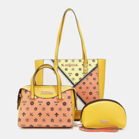 3-Piece Color Block Handbag Set