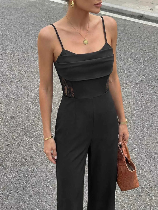 Lace Trim Wide Leg Jumpsuit 100100862590127 34 Affordable Fashion Under $100 Jerry's Apparel 