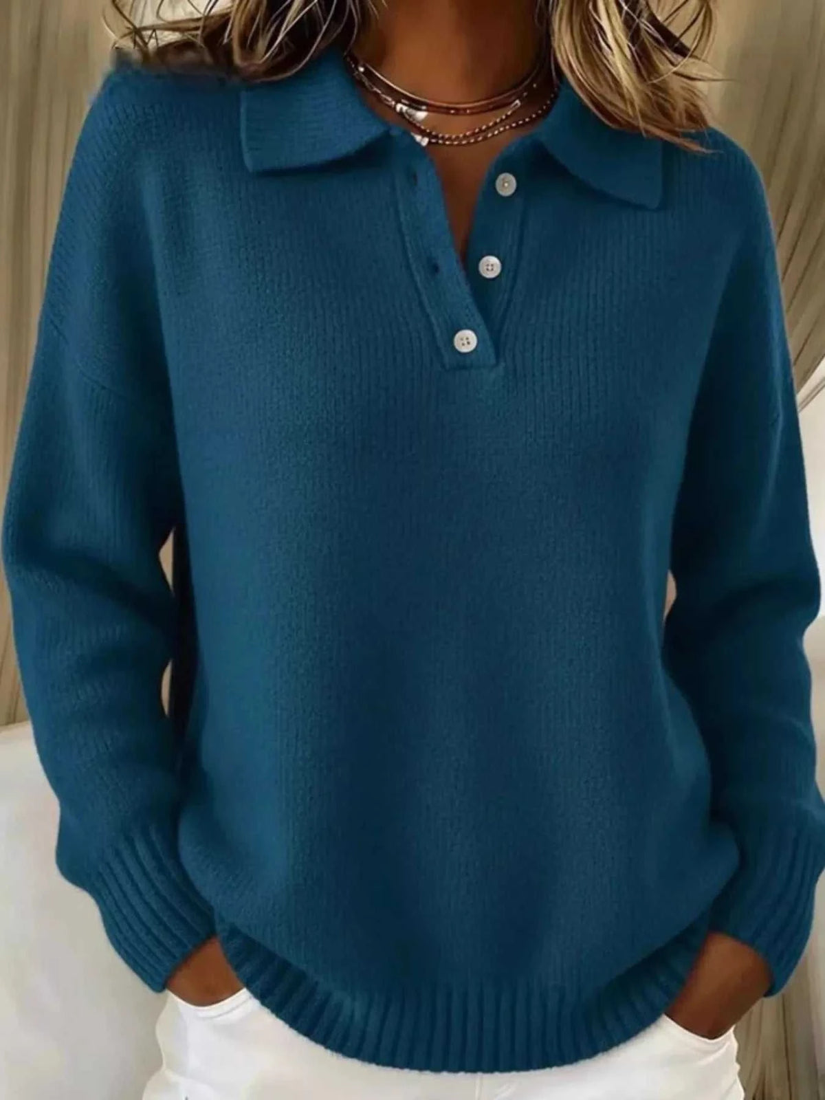 Full Size Button Detail Dropped Shoulder Sweater Plus Size 101002359418175 39 Affordable Fashion Under $100 Jerry's Apparel 