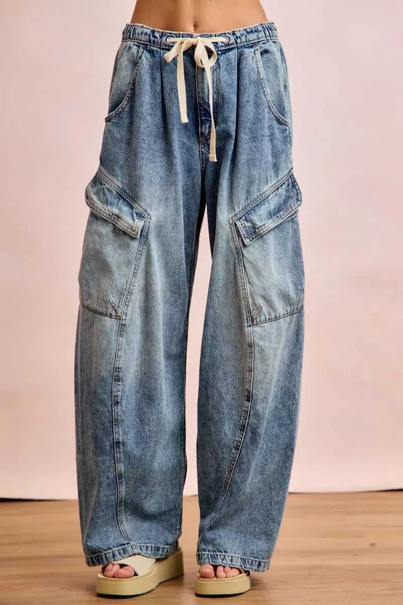 BiBi Baggy Barrel Jeans With Cargo Pockets 100100274921735 65 Affordable Fashion Under $100 Jerry's Apparel 