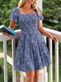 Smocked Square Neck Tiered Mini Dress 100100732221330 56 Affordable Fashion Under $100 Jerry's Apparel 