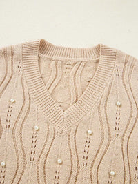 Pearl-Embellished V-Neck Pullover Sweater 100100719561876 49 Affordable Fashion Under $100 Jerry's Apparel 