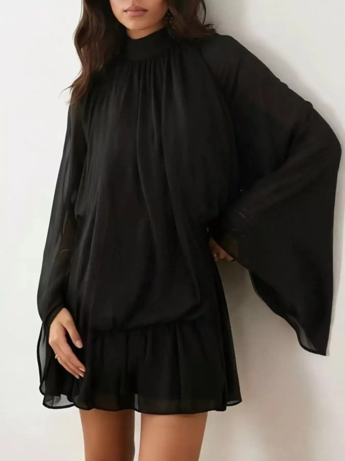 Tie Back Flare Sleeve Mini Dress 101001243212797 45 Affordable Fashion Under $100 Jerry's Apparel 