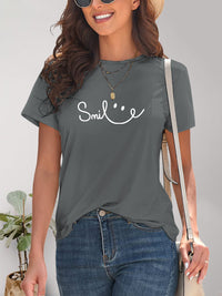 SMILE Round Neck Short Sleeve T-Shirt