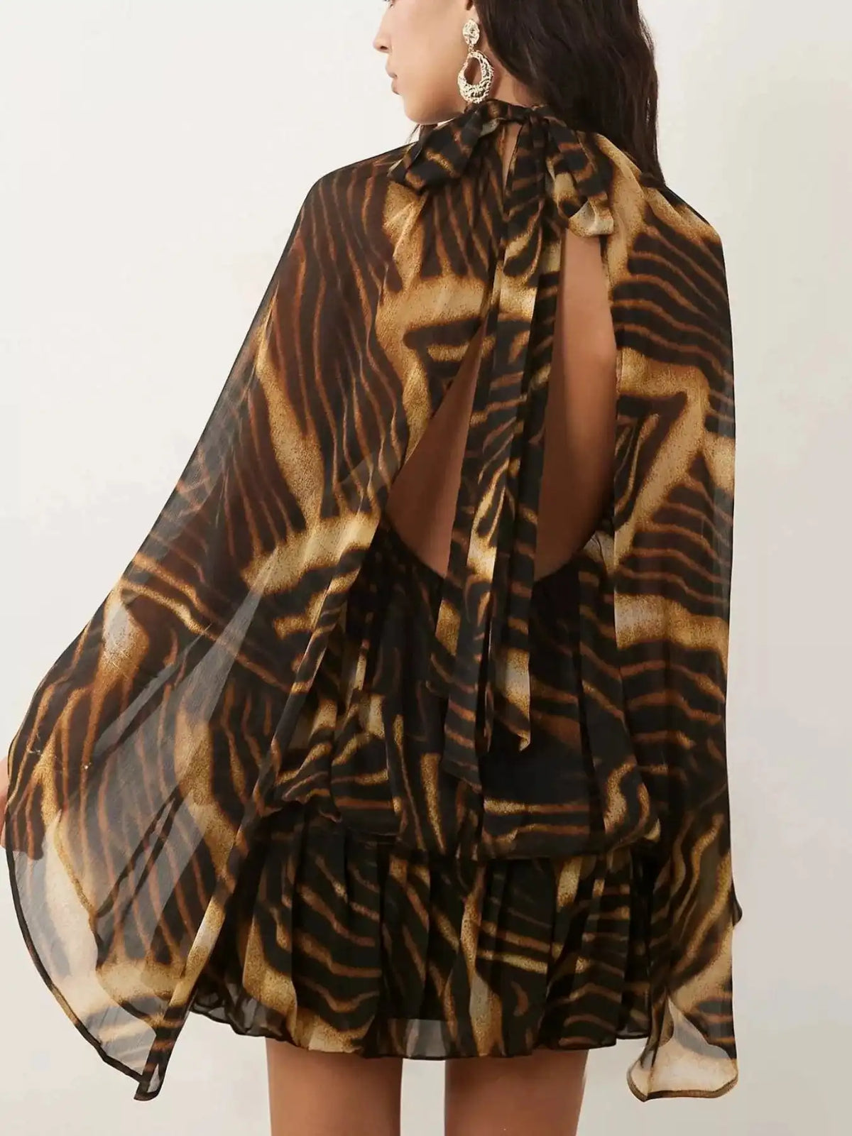 Tie Back Flare Sleeve Mini Dress 101001243212797 45 Affordable Fashion Under $100 Jerry's Apparel 