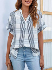 Notched Short Sleeve Blouse 100100089501470 33 Affordable Fashion Under $100 Jerry's Apparel 