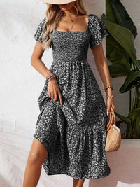 Floral Print Smocked Ruffle Sleeves Dress 100100039252836 42 Affordable Fashion Under $100 Jerry's Apparel 