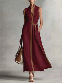 Full Size Contrast Trim Sleeveless Maxi Dress Plus Size 100100764511905 41 Affordable Fashion Under $100 Jerry's Apparel 
