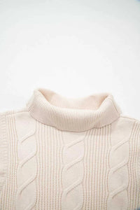 Cable Knit Turtleneck Ruffled Short Sleeve Sweater 101002004961931 44 Affordable Fashion Under $100 Jerry's Apparel 