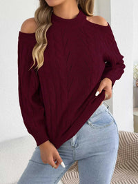 Cold Shoulder Cable Knit Sweater 101002208238460 36 Affordable Fashion Under $100 Jerry's Apparel 