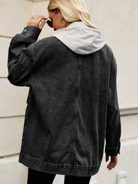 Oversized Button Up Denim Jacket with Hood 100100876233269 72 Affordable Fashion Under $100 Jerry's Apparel 