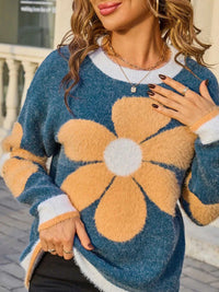 Flower Round Neck Sweater 100100121019310 51 Affordable Fashion Under $100 Jerry's Apparel 
