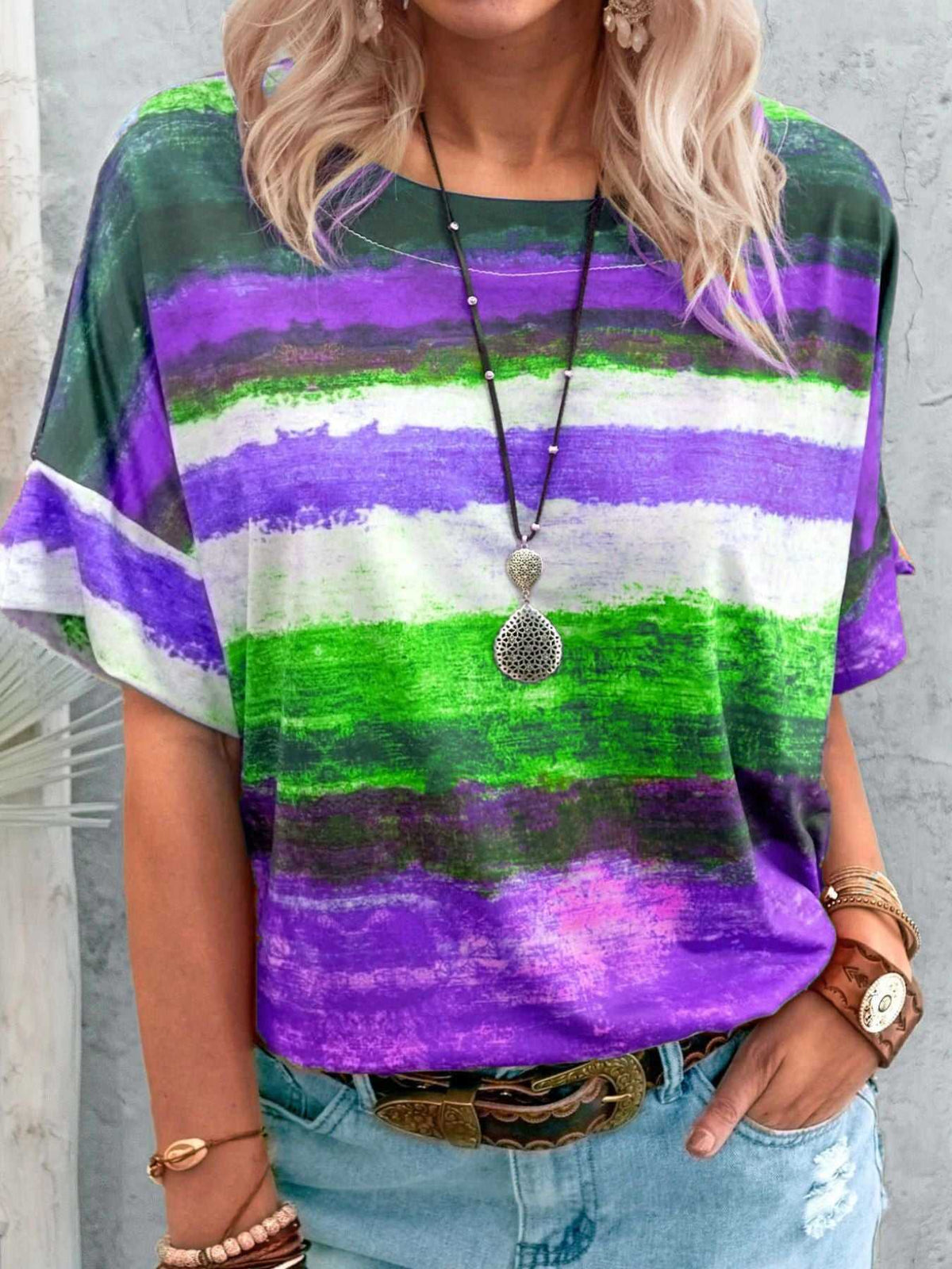 Contrast Round Neck Casual T-Shirt 100100706660927 23 Affordable Fashion Under $100 Jerry's Apparel 