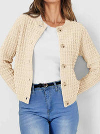 Textured Knit Button-Front Cardigan 100100626365347 44 Affordable Fashion Under $100 Jerry's Apparel 