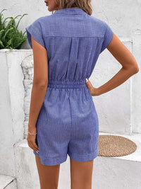 Perfee Striped Notched Tie Waist Romper 100100531531771 37 Affordable Fashion Under $100 Jerry's Apparel 
