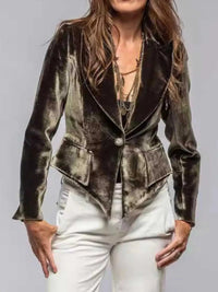 Velvet Lapel Collar One Button Blazer 100100335139968 39 Affordable Fashion Under $100 Jerry's Apparel 