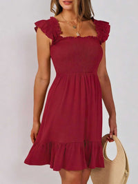 Smocked Ruffle Hem Mini Dress 100100088487178 33 Affordable Fashion Under $100 Jerry's Apparel 