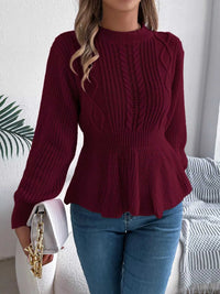Cable Knit Peplum Sweater 101002224335272 37 Affordable Fashion Under $100 Jerry's Apparel 