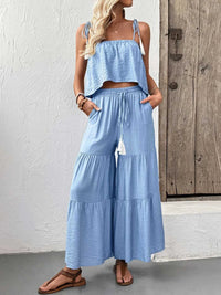 Ruffle Cami Top and Wide Leg Pants Set 100100180791842 50 Affordable Fashion Under $100 Jerry's Apparel 
