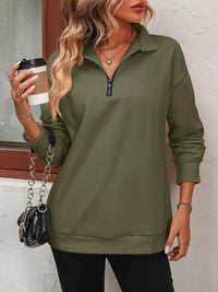 Quarter Zip Dropped Shoulder Sweatshirt 100100362581547 41 Affordable Fashion Under $100 Jerry's Apparel 