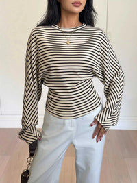 Striped Batwing Sleeve Crew Neck T-Shirt 101001135903926 41 Affordable Fashion Under $100 Jerry's Apparel 