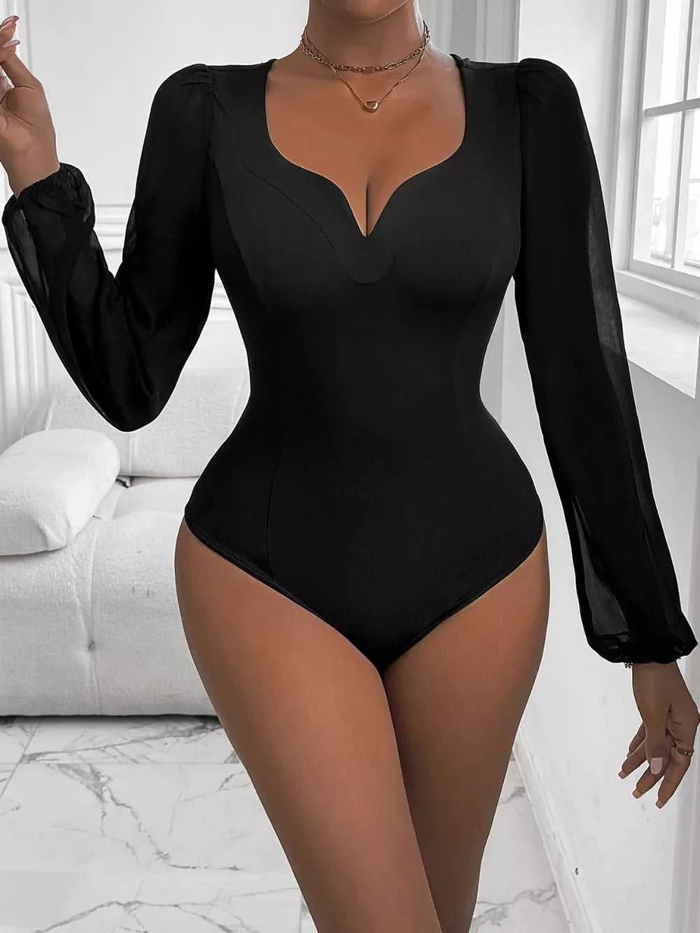 Perfee Sweetheart Neck Long Sleeve Bodysuit 100100658281671 31 Gifts for Her Jerry's Apparel 