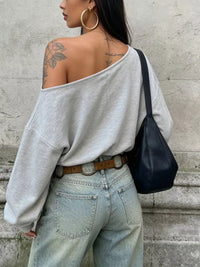One Shoulder Long Sleeve Casual T-Shirt 101001071490634 47 Affordable Fashion Under $100 Jerry's Apparel 