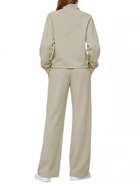 Half-Zip Sweatshirt and Wide-Leg Pants Set 101001840100593 40 Gifts for Her Jerry's Apparel 