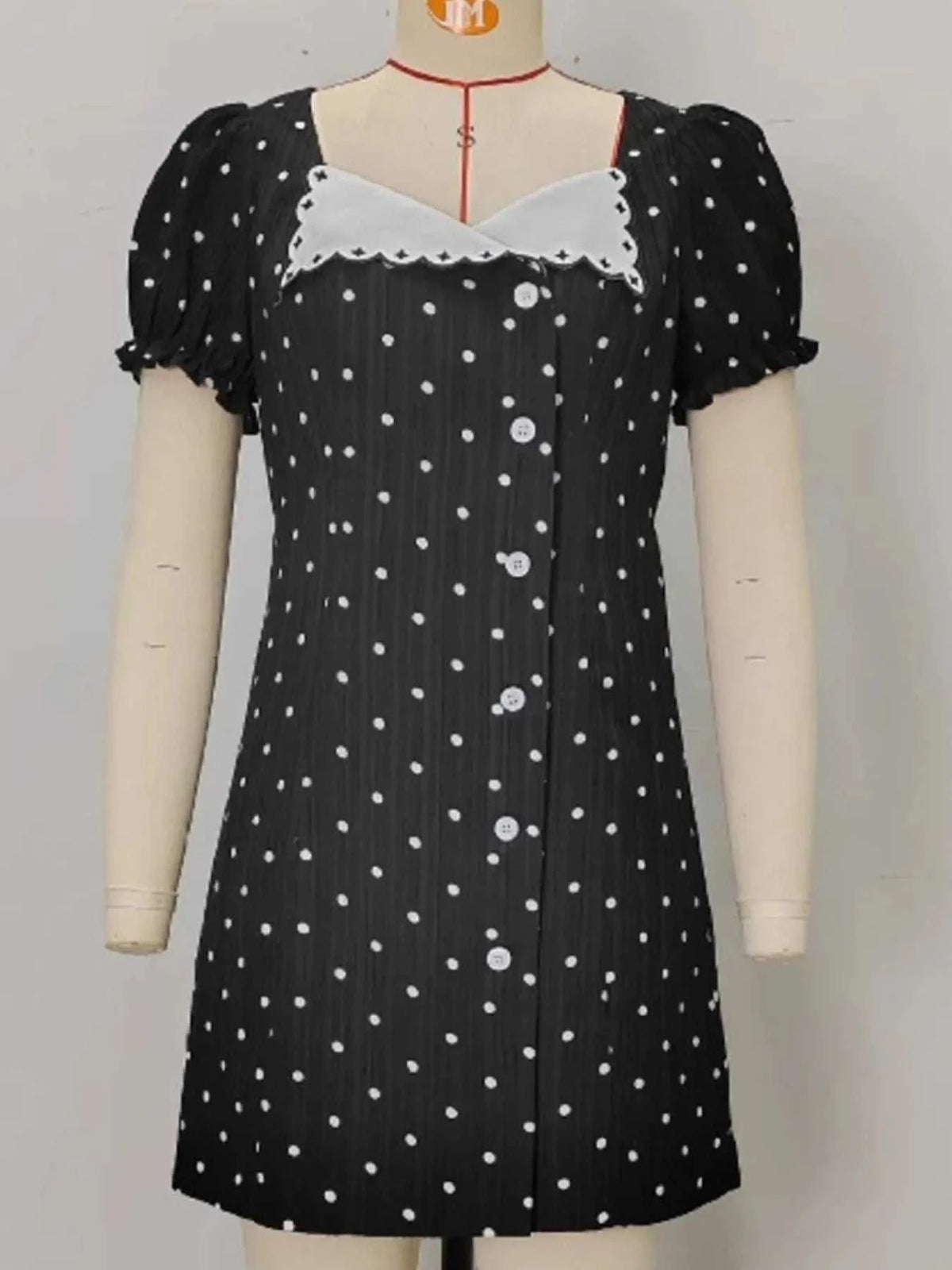 Polka Dot Puff Sleeve Mini Dress 100100739006180 69 Gifts for Her Jerry's Apparel 