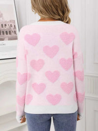Valentine's Day Heart Pattern Round Neck Sweater 100100539364002 49 Affordable Fashion Under $100 Jerry's Apparel 
