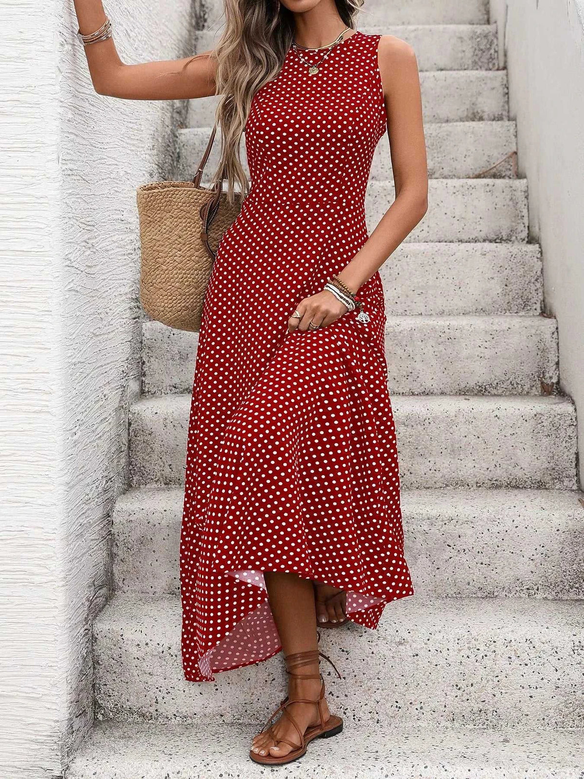 Sleeveless Polka Dot Maxi Dress 100100510800642 32 Gifts for Her Jerry's Apparel 