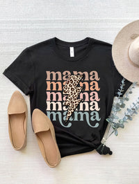 MAMA Round Neck Short Sleeve T-Shirt