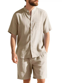 Men's Full Size Casual Short Sleeve Shirt and Shorts Set Plus Size 100400356286566 44 Affordable Fashion Under $100 Jerry's Apparel 