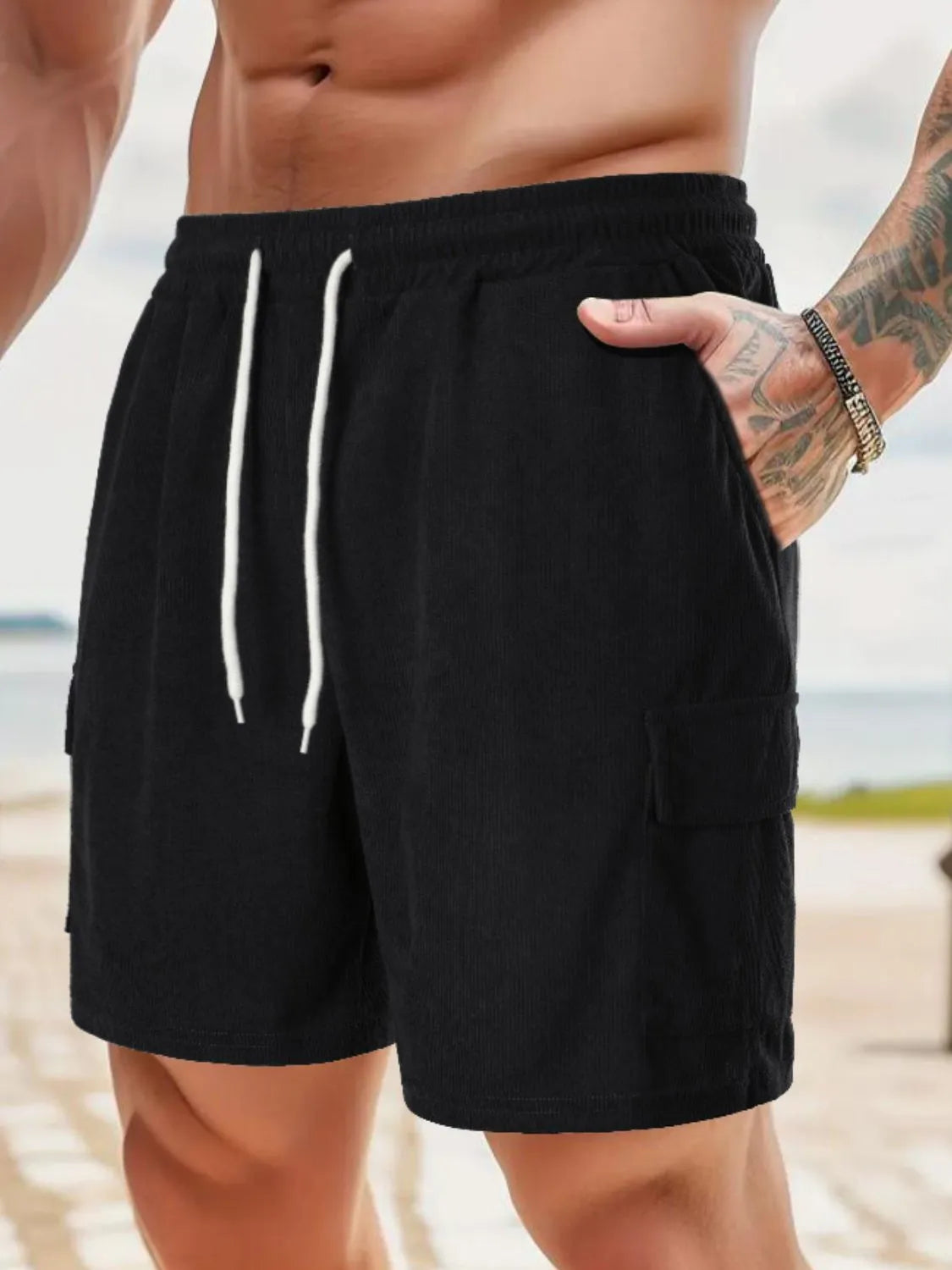 Men's Drawstring Shorts with Pockets
