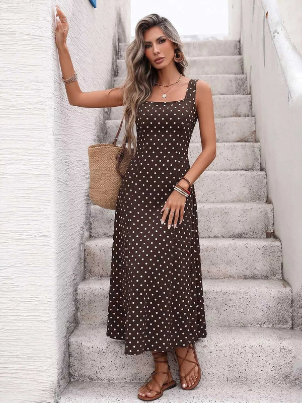 Polka Dot Sleeveless Maxi Dress 100100279880208 43 Affordable Fashion Under $100 Jerry's Apparel 