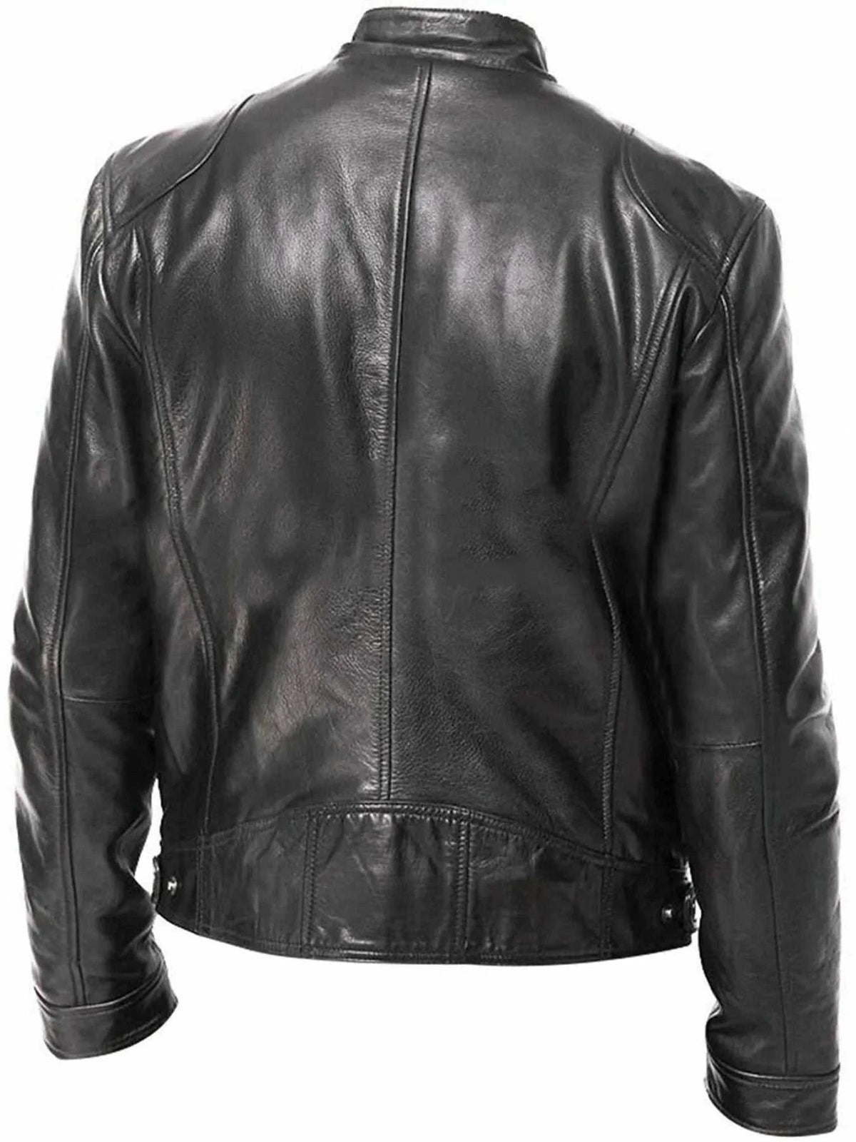 Men's Full Size Leather Biker Jacket with Zipper Pockets Plus Size 100400980565506 68 Affordable Fashion Under $100 Jerry's Apparel 
