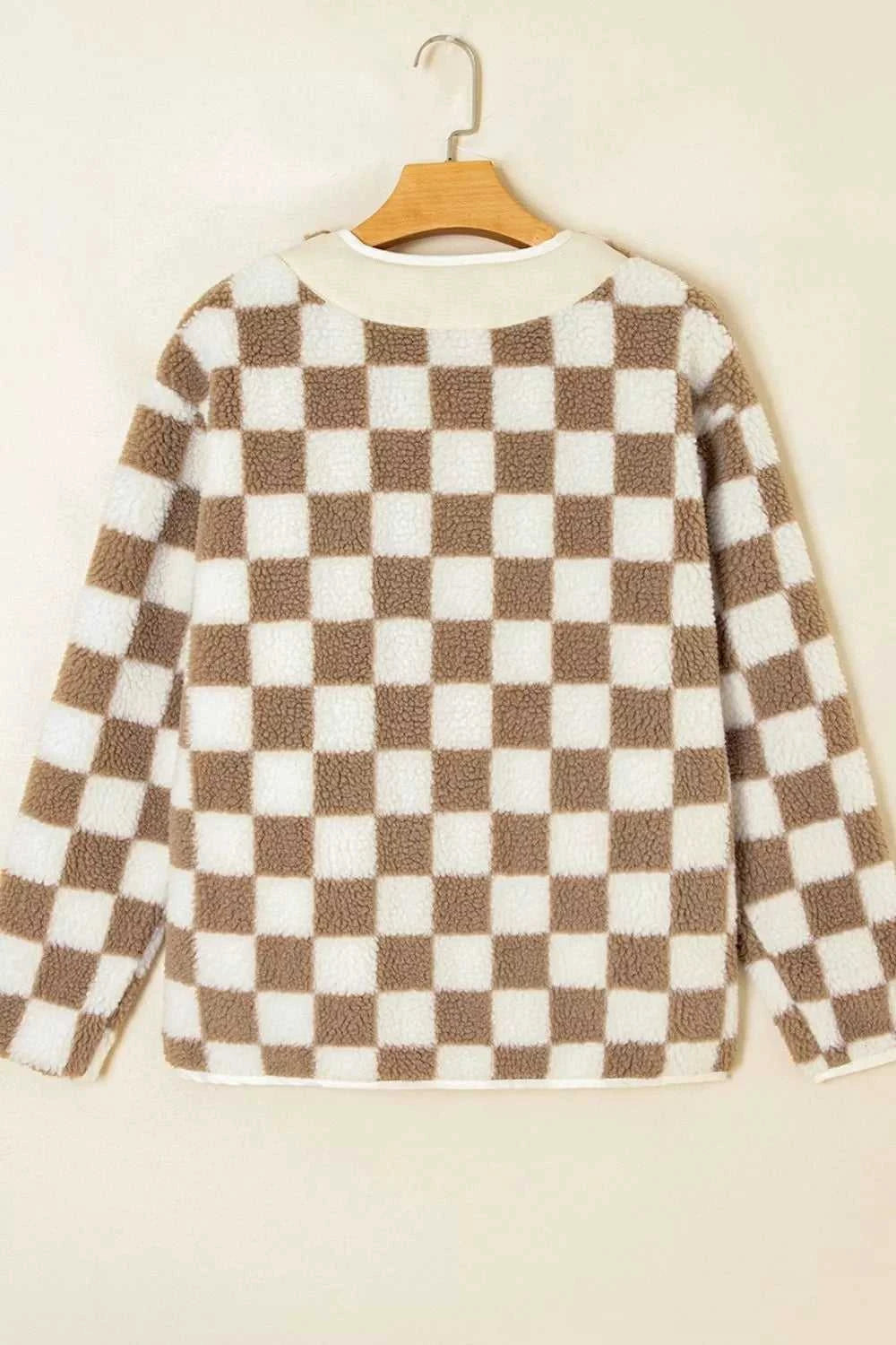 Checkered Sherpa Oversized Button Up Jacket 100100355171838 60 Affordable Fashion Under $100 Jerry's Apparel 