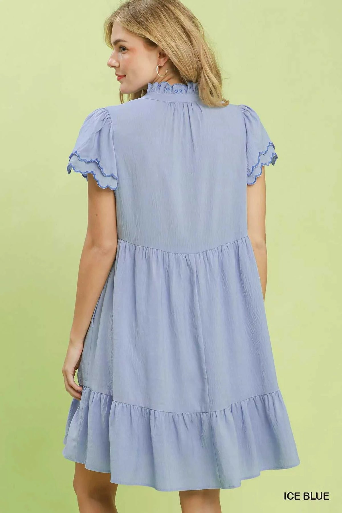 Umgee Scallop Flutter Sleeve Tiered Mini Dress 100100935691497 62 Affordable Fashion Under $100 Jerry's Apparel 