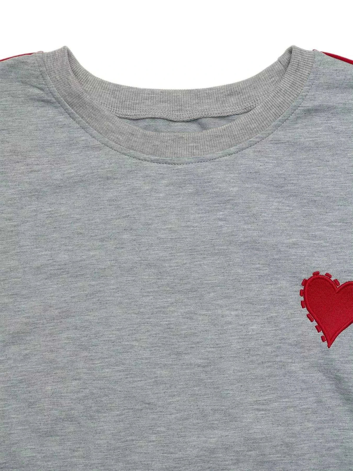 Heart Embroidered Round Neck Sweatshirt 100100424286744 35 Affordable Fashion Under $100 Jerry's Apparel 
