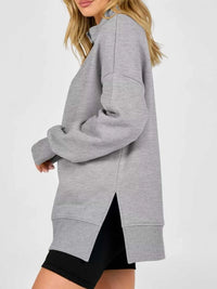 Quarter-Zip Dropped Shoulder Sweatshirt 101001101551160 56 Affordable Fashion Under $100 Jerry's Apparel 