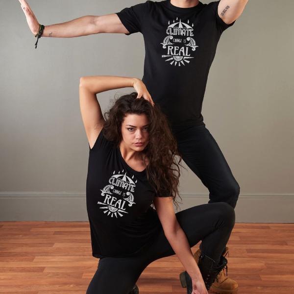 Uni-T Women's Bamboo Climate Change Awareness T-Shirt – Environmental Statement Graphic Tee "Climate Change is Real"
