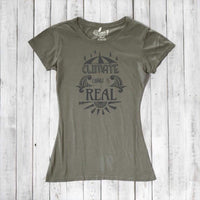 Uni-T Women's Bamboo Climate Change Awareness T-Shirt – Environmental Statement Graphic Tee "Climate Change is Real"