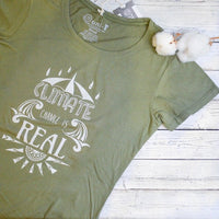 Uni-T Women's Bamboo Climate Change Awareness T-Shirt – Environmental Statement Graphic Tee "Climate Change is Real"