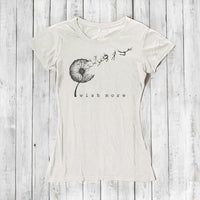 Uni-T Women’s Bamboo Dandelion T-Shirt – Inspirational Graphic Tee “Wish More”