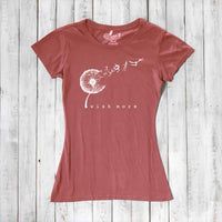 Uni-T Women’s Bamboo Dandelion T-Shirt – Inspirational Graphic Tee “Wish More”