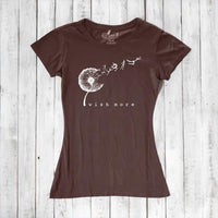 Uni-T Women’s Bamboo Dandelion T-Shirt – Inspirational Graphic Tee “Wish More”