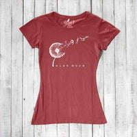 Uni-T Women’s Bamboo Dandelion T-Shirt – Inspirational Graphic Tee “Wish More”