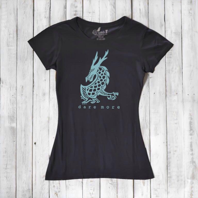 Uni-T Women's Bamboo Dragon T-Shirt – Dragon Graphic Tee "Dare More"