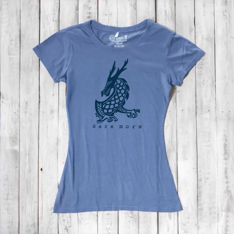 Uni-T Women's Bamboo Dragon T-Shirt – Dragon Graphic Tee "Dare More"