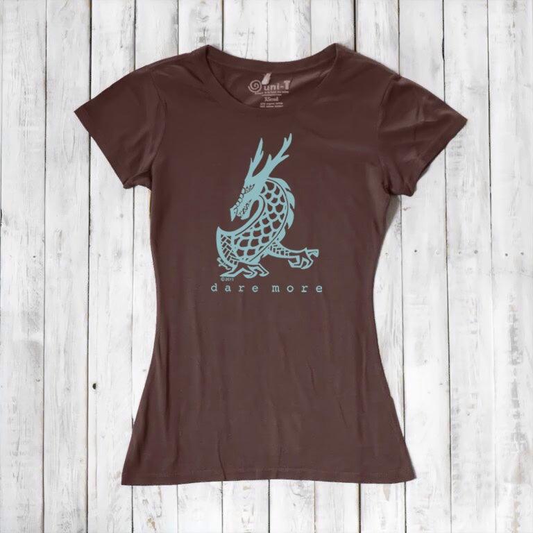 Uni-T Women's Bamboo Dragon T-Shirt – Dragon Graphic Tee "Dare More"
